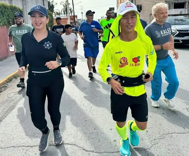 Shin Fujiyama comienza su reto de correr 3,000 kilómetros desde Reynosa